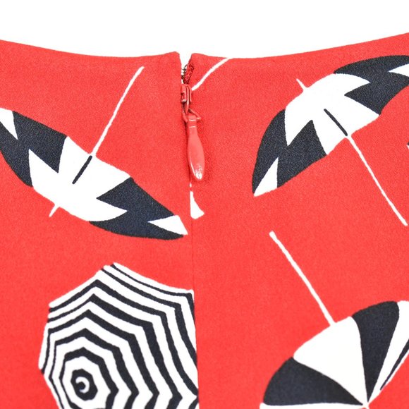 Talbots Fit and Flare Midi Dress Size 4 Red Cap Sleeve Vacation Beach Resort - Picture 8 of 13